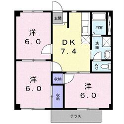 田尻 徒歩5分 1階の物件間取画像